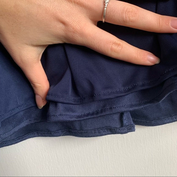 COPY - David's Bridal | Long Marine Blue Navy Mesh Dress F15927 sz 0/2 - Picture 11 of 13